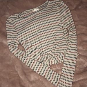 Stripped Long sleeve Crop Top